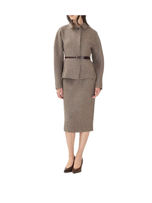 Gonna completo midi pied de poule P.a.r.o.s.h. | D621209LAURIE804 FANT BEIGE
